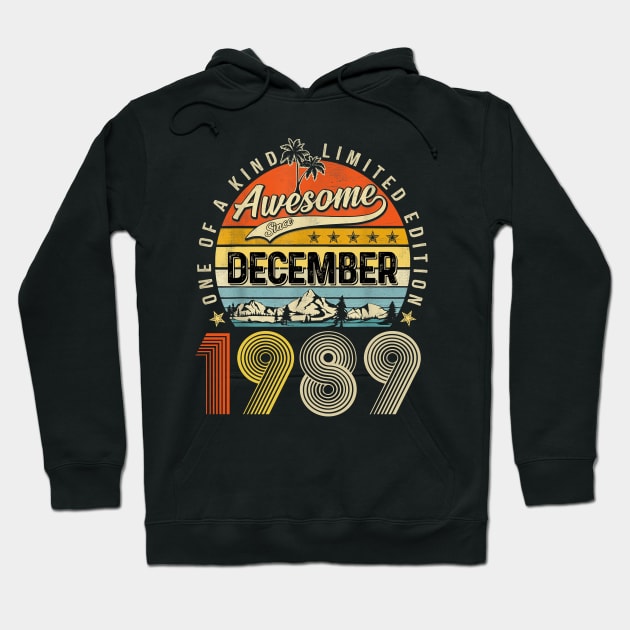 Awesome Since December 1989 Vintage 34th Birthday Hoodie by louismcfarland